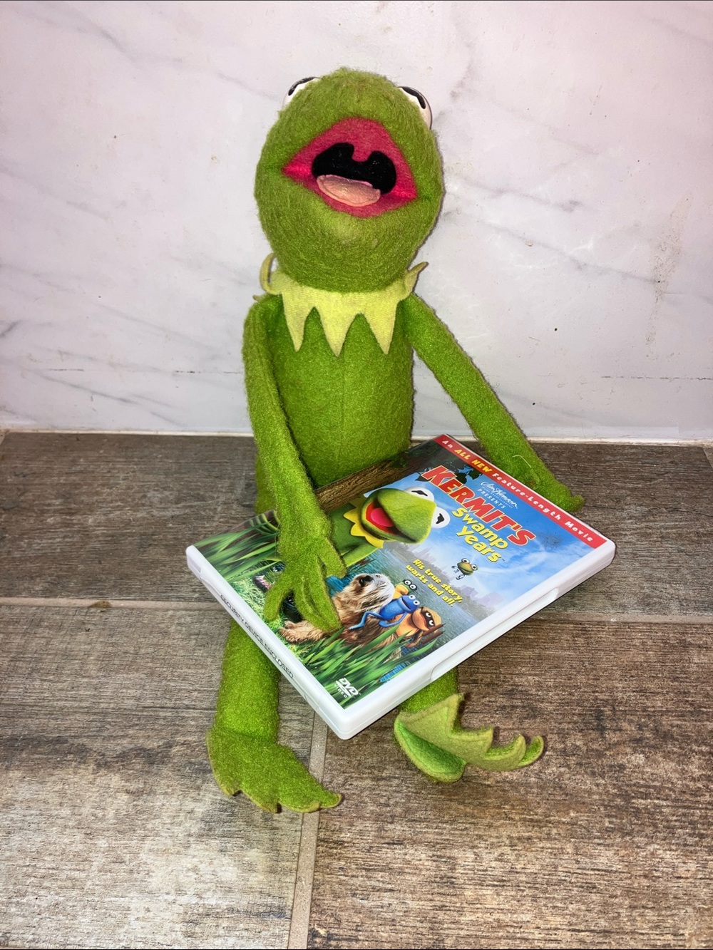 Kermit The Frog Fisher Price Toys 850 1976 Plush Stuffed Doll Vtg I9” muppet DVD
